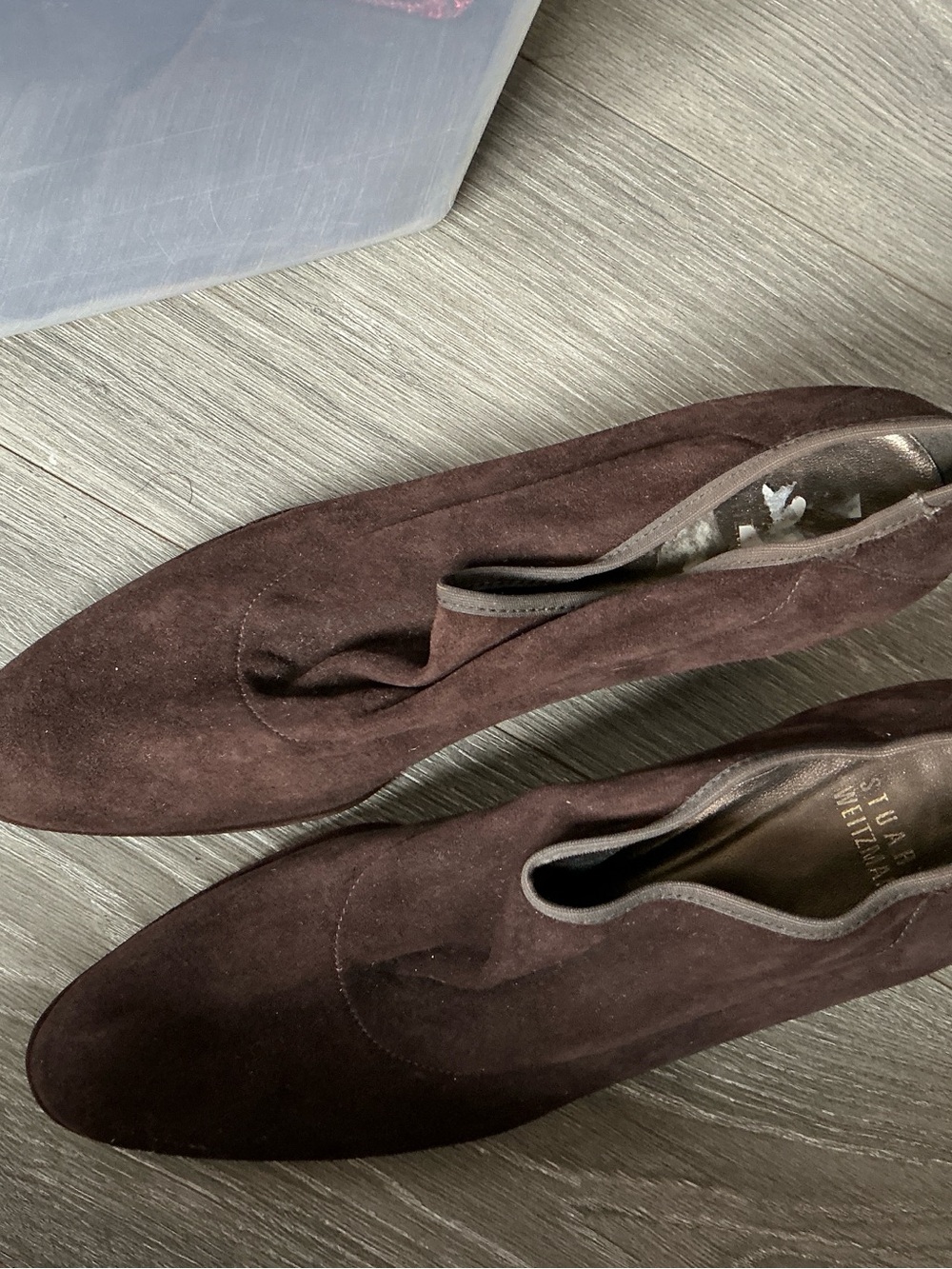 Stuart Weitzman Dark Brown Suede Ankle Booties
